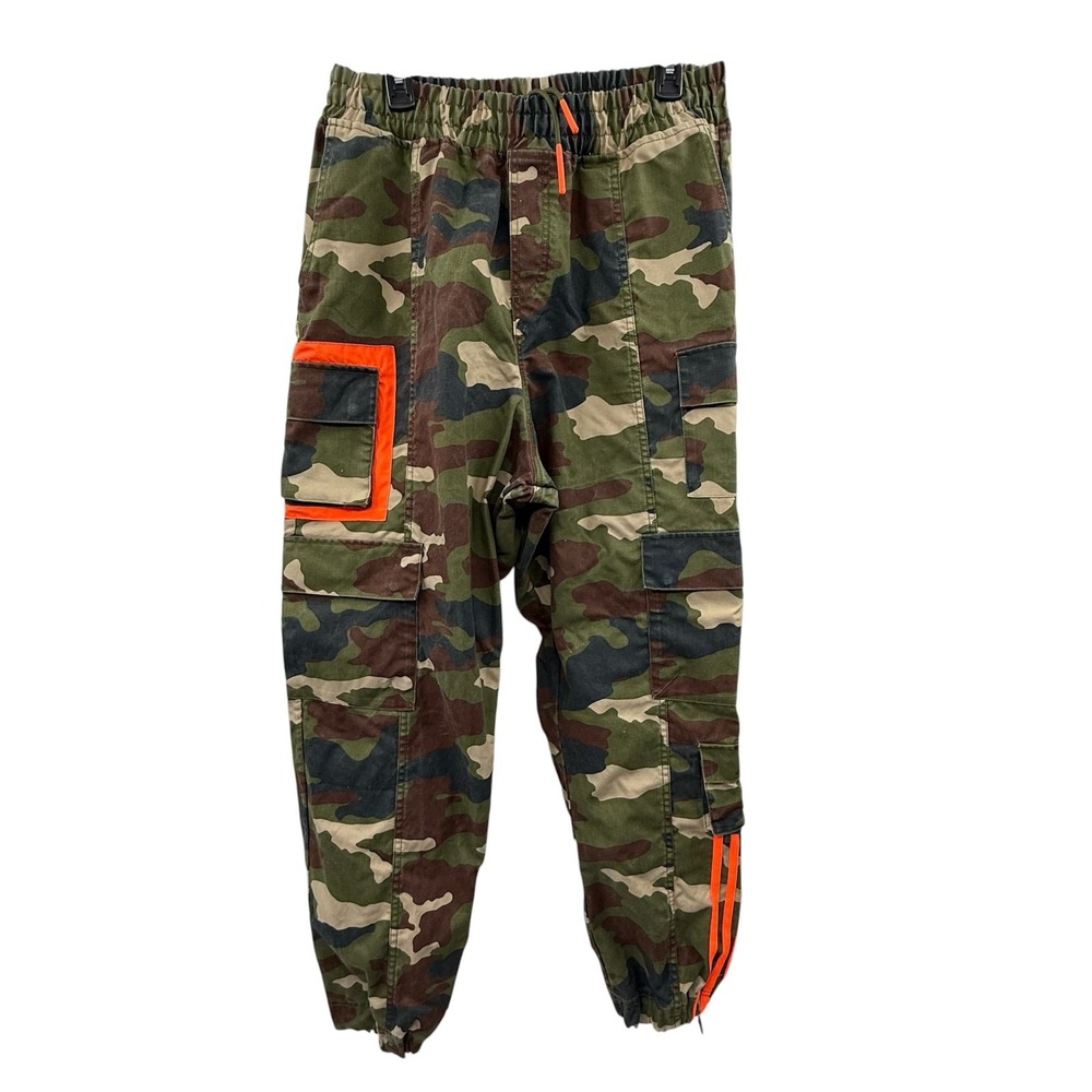 adidas Ivy Park Cargo Pants Unisex Medium Camo AOP Green Brown Canvas Drawstring